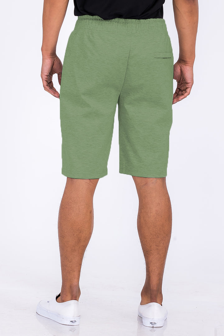 Heathered Cotton Shorts Green