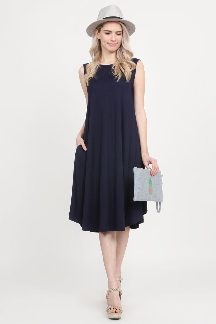 Sleeveless Swing Pocket Dress