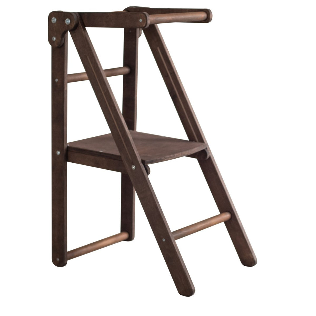 Wooden Step Stool for Preschool Kid Chair That Grows | Chocolate