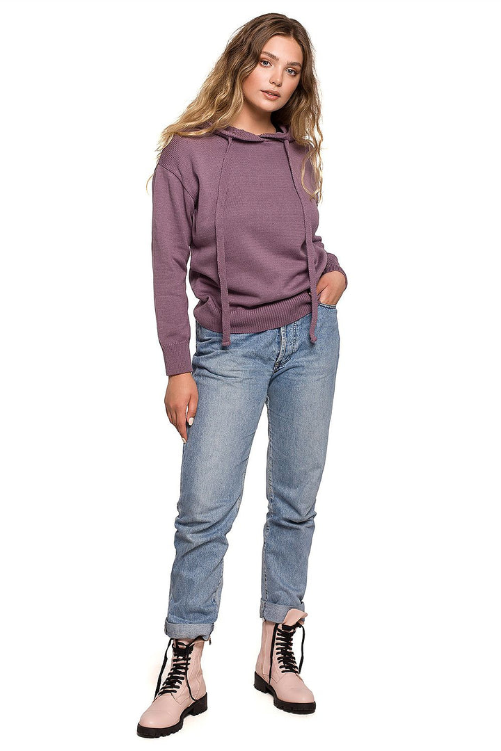 Knitted Hoodie in Violet