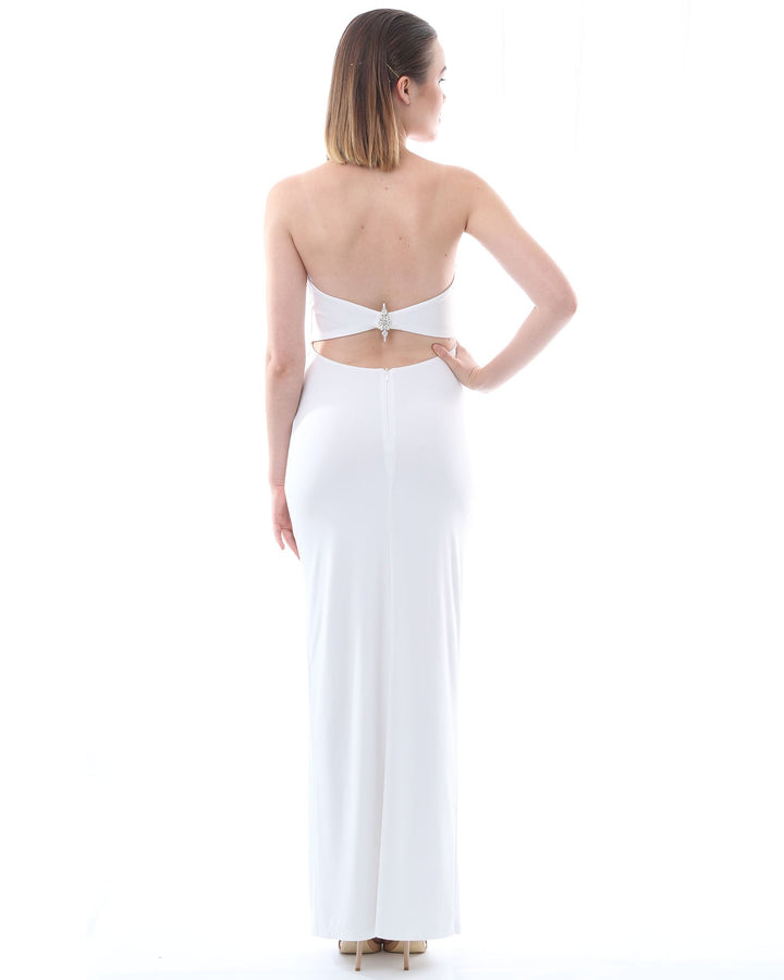 Strapless Evening Cocktail Dress in White