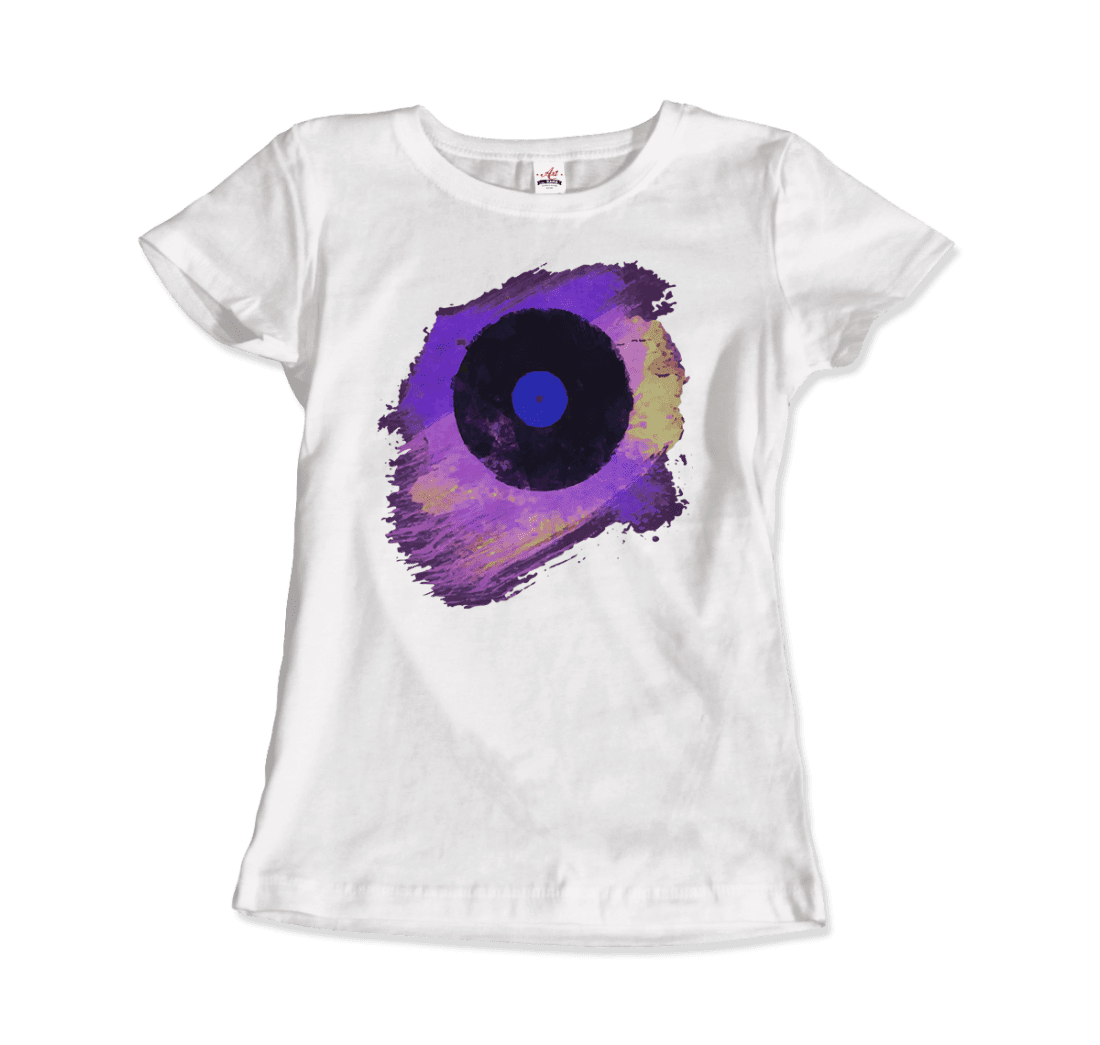Vinyl Record Made of Paint Scattered in Purple Tones T-Shirt