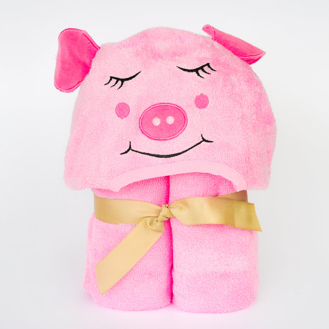 Bamboo Rayon Piggy Hooded Turkish Towel Little Kid