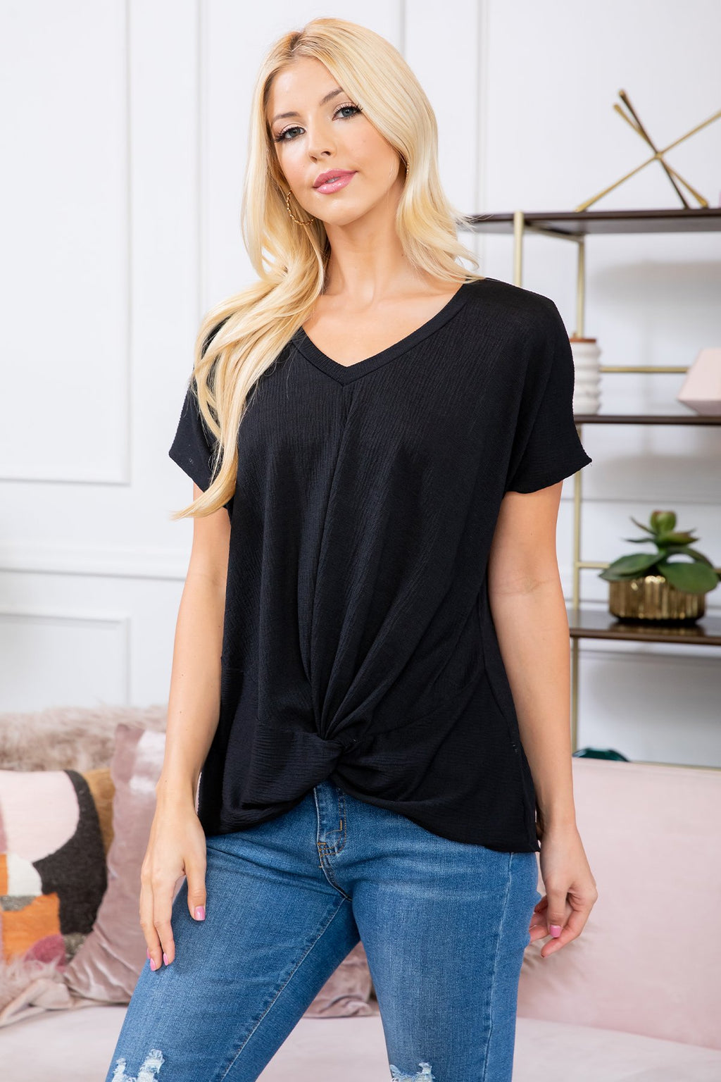 Short Sleeved Knot Tops