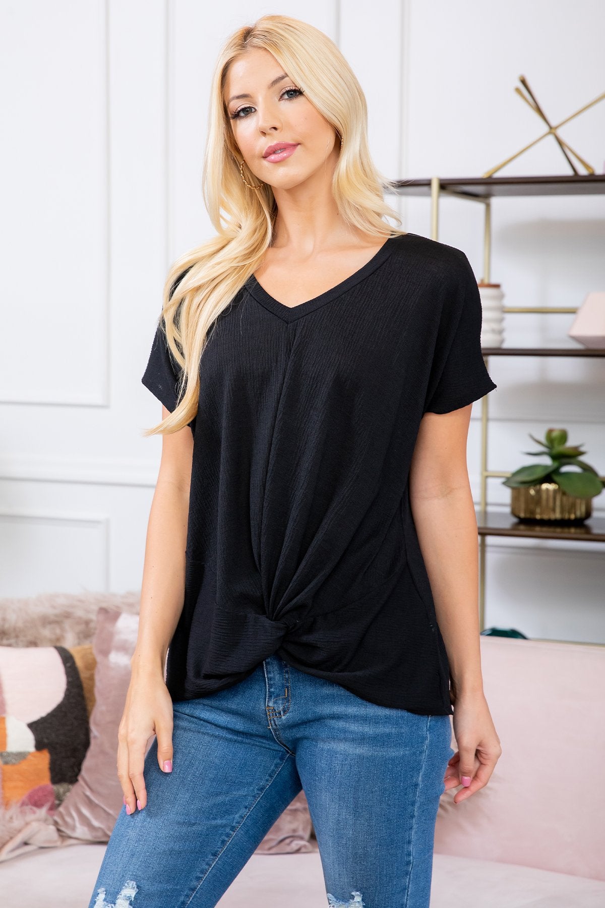 Short Sleeved Knot Tops
