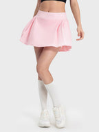 Pleated Detail Mid-Rise Waist Active Skirt