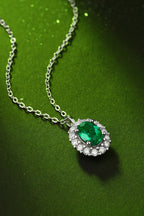 1.5 Ct Emerald 925 Sterling Silver Necklace