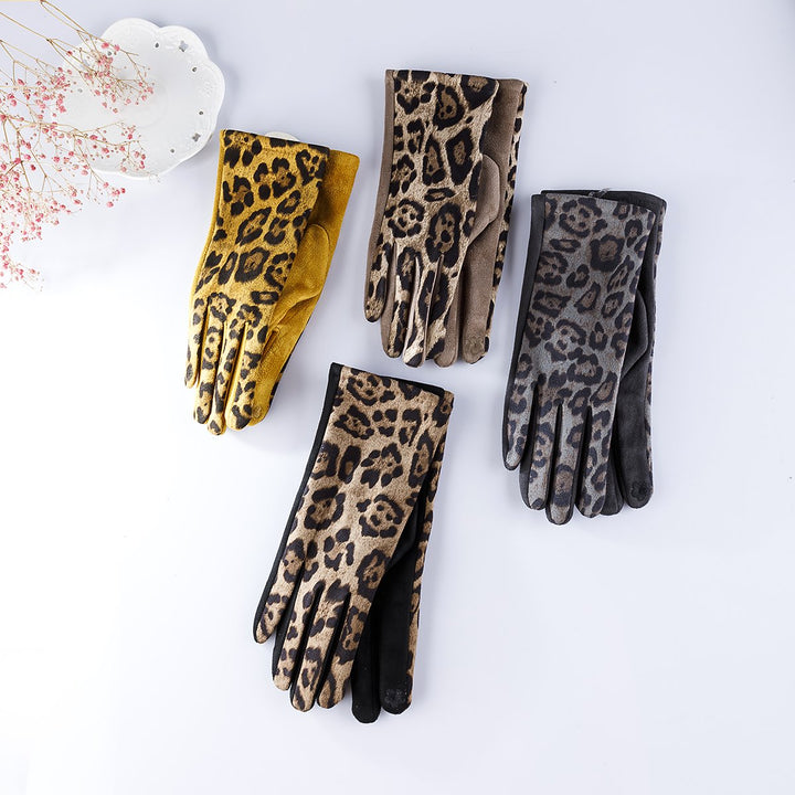 Smart Touch Leopard Gloves