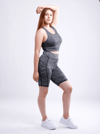 High-Waisted Workout Shorts with Pockets with Criss Cross Design