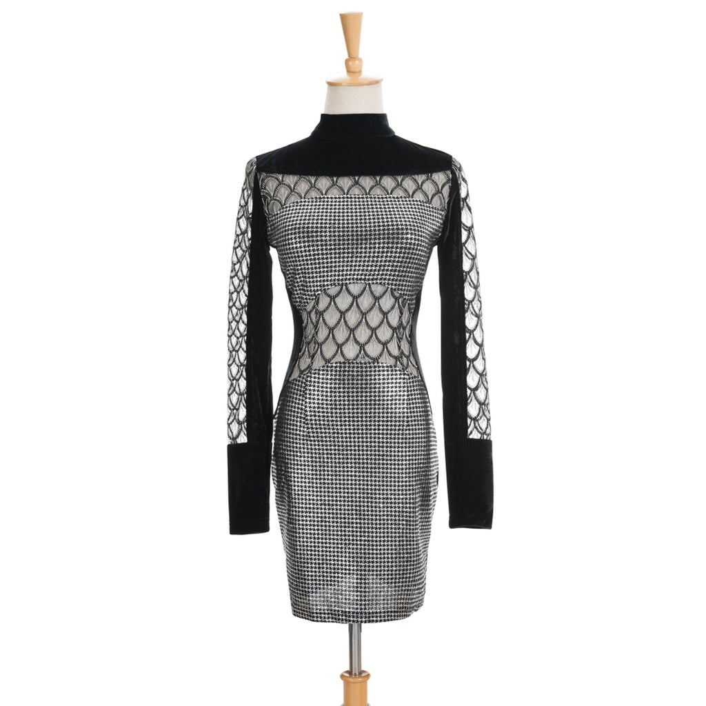 Metallic Silver Party Dress