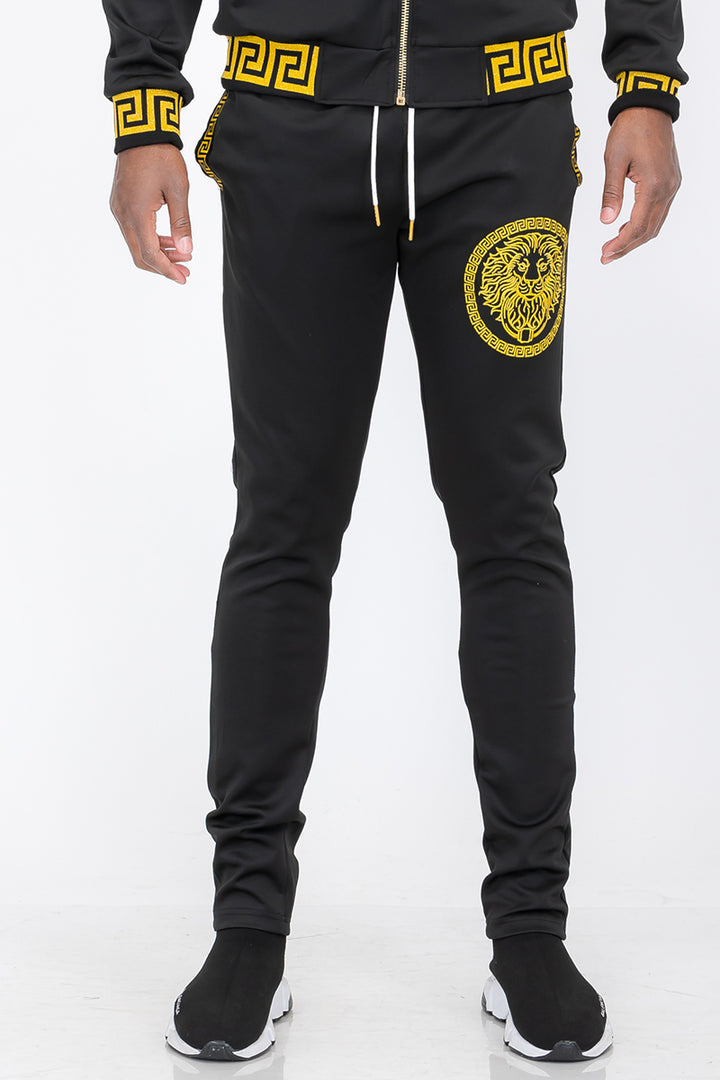 Lion Head Embroidered Track Pants