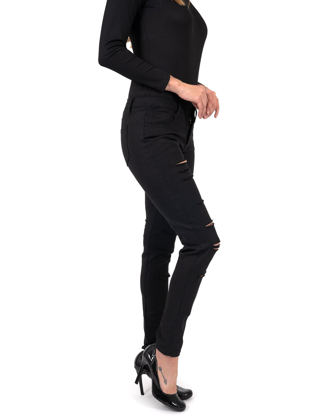 Clifton Ripped High Waist Skinny Jeans