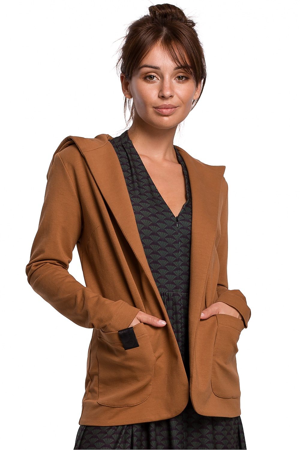 Hooded Blazer in Brown