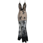 Black See Thru Sequin Gown