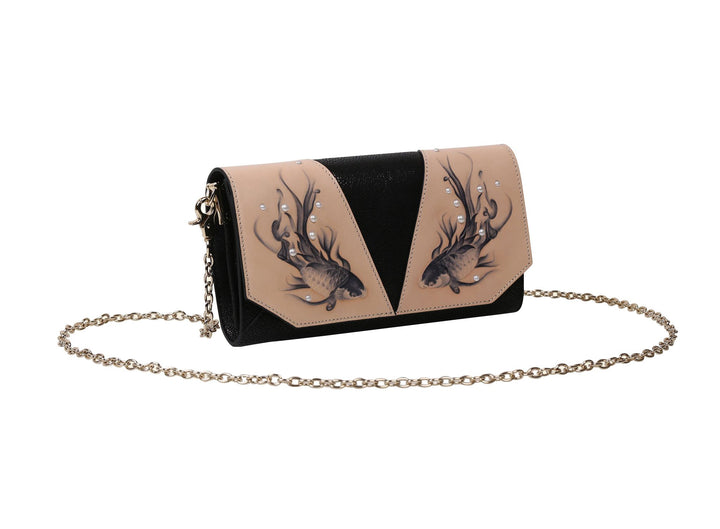 Fish Black Crossbody Clutch