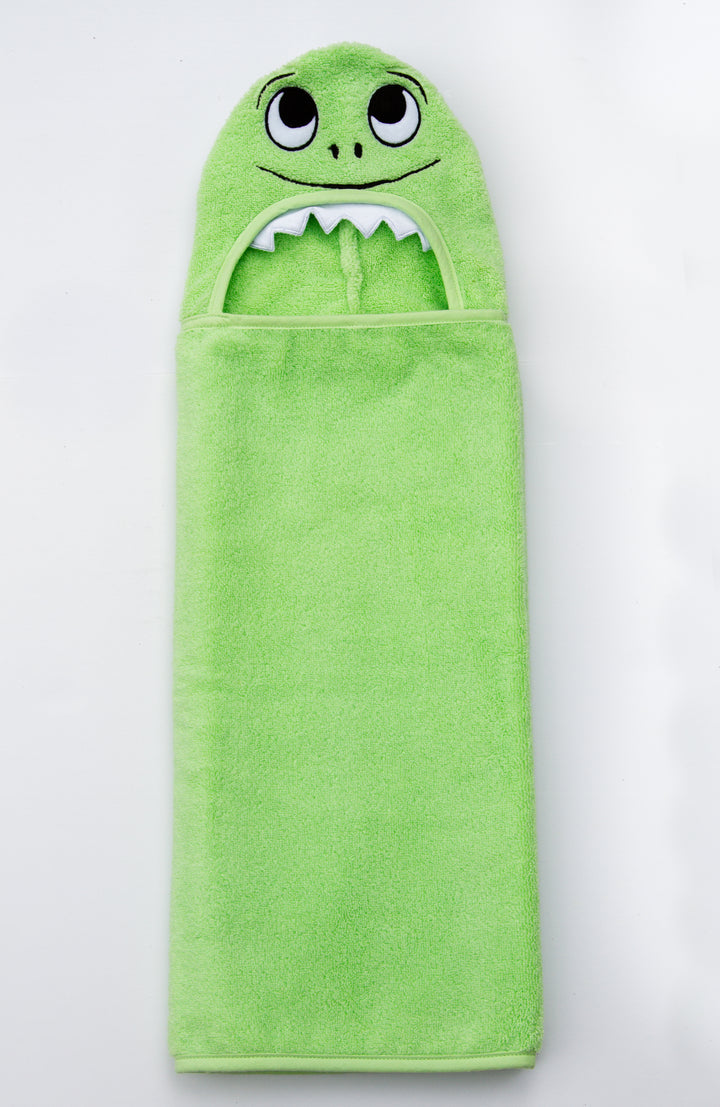 Dino Hooded Cotton Turkish Towel Baby