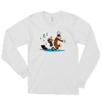 Calvin and Hobbes Dancing With Record Player Long Sleeve Shirt