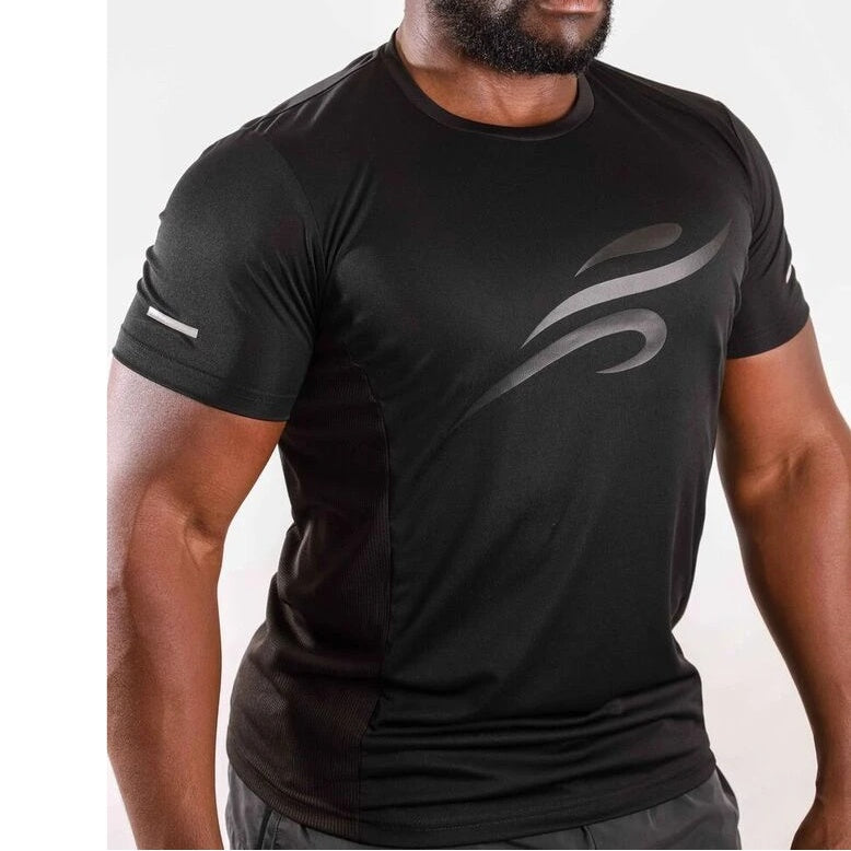 Robert Short Sleeve T-Shirt with Reflective Logo in Black